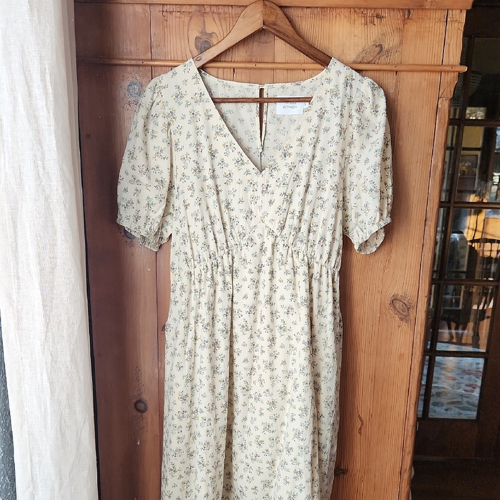 Floral Midi Dress in Cream by things between
